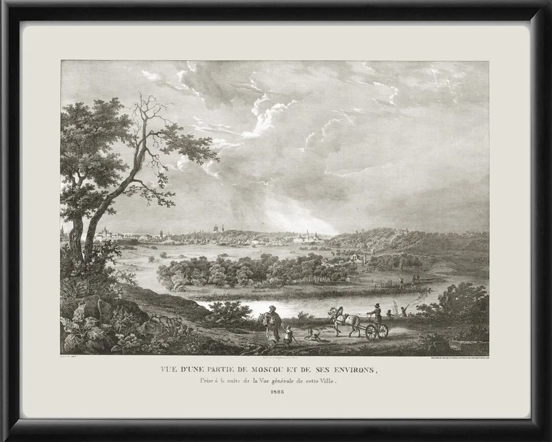 Moscow Russia 1825 - View of Part of Moscow