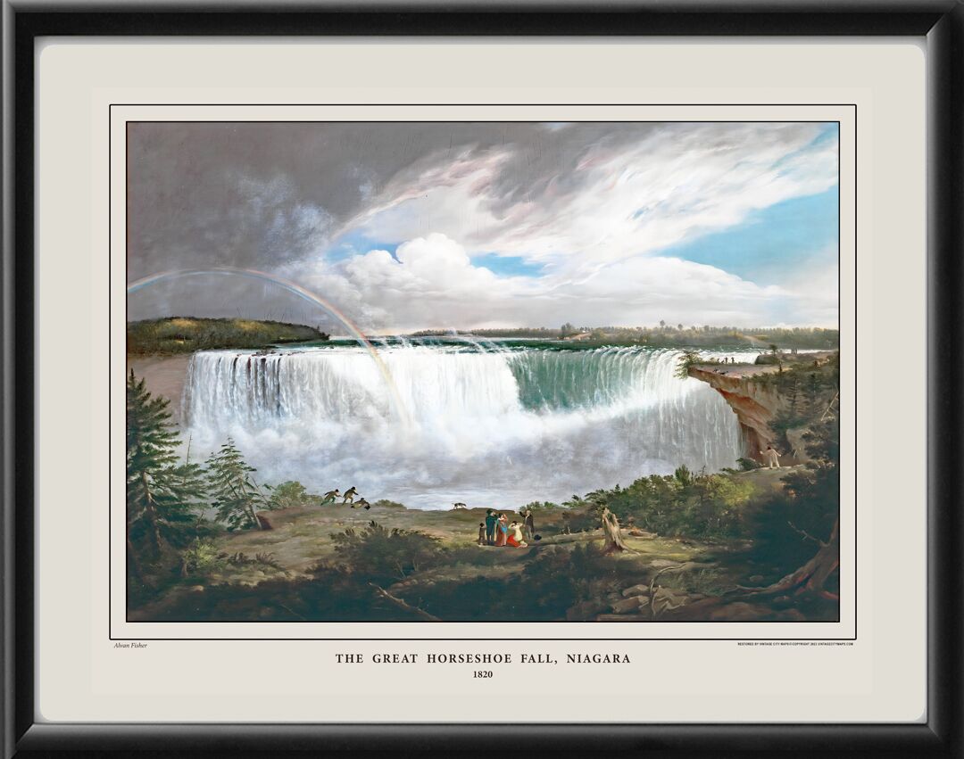 Niagara Falls Canada 1820 Horseshoe Fall TM Birds Eye View Map
