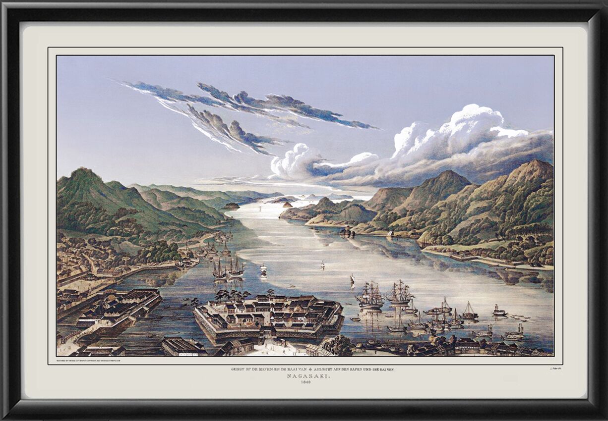 Nagasaki (Nakasaki) Japan 1840 (Color)