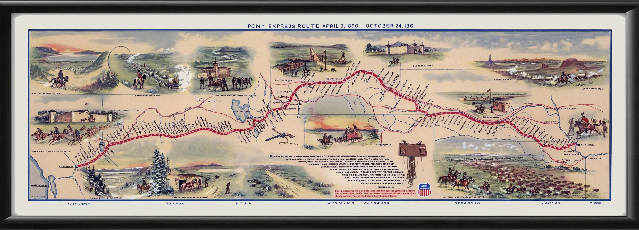 The Pony Express Route 1860-1861