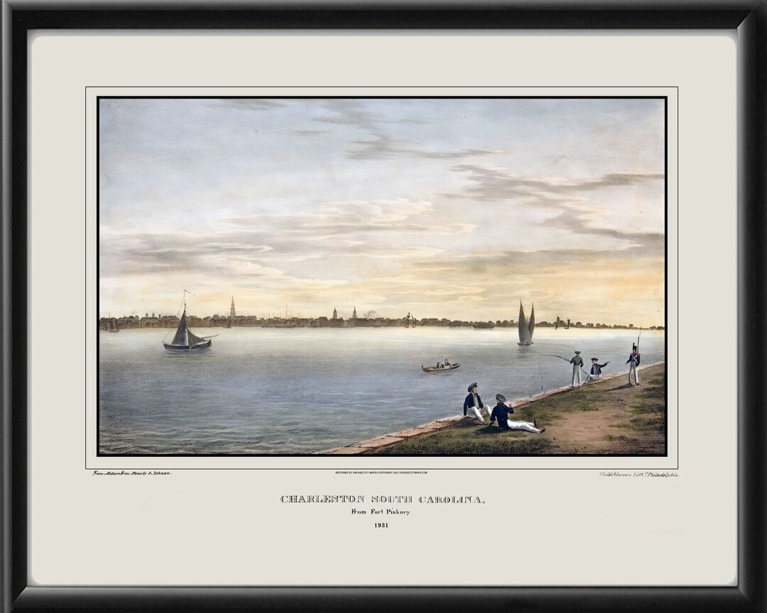 Charleston SC from Fort Pinckney 1931 George Lehman TM