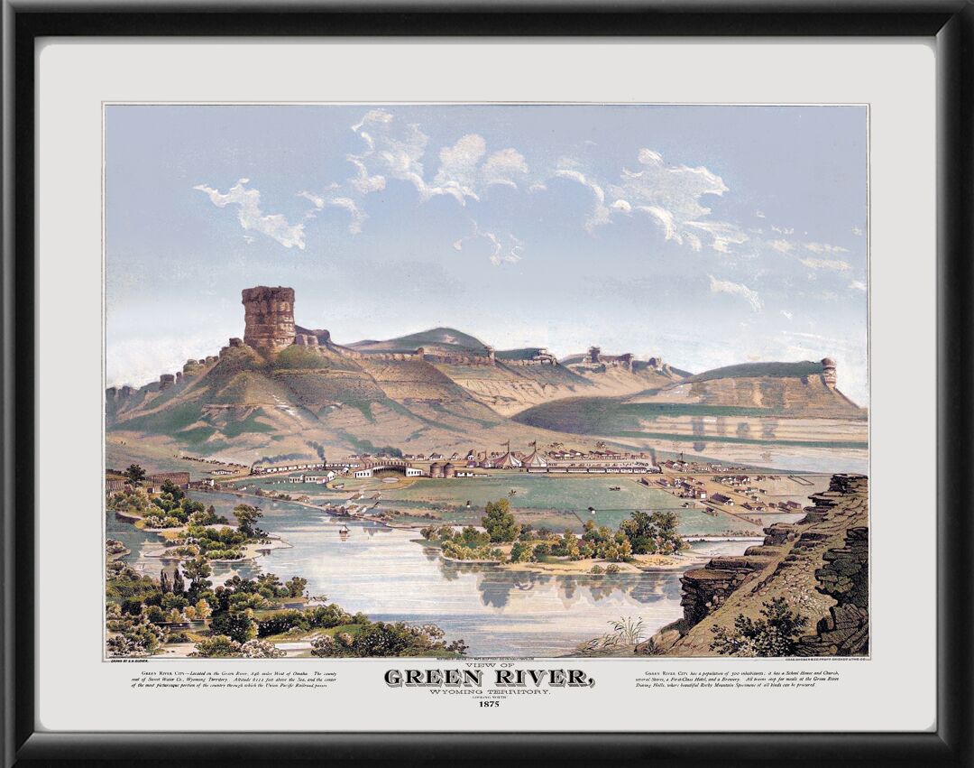 Green River WY 11875 E.S. Glover Birdseye View Map