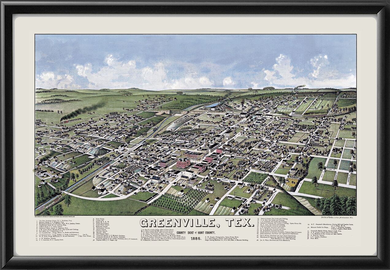 Greenville, Texas 1886 Color TM