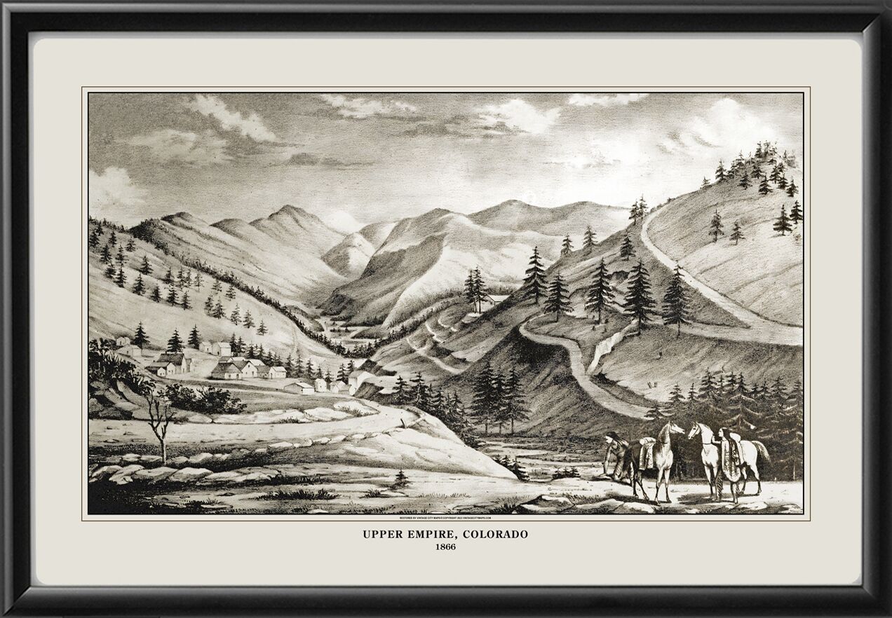 Upper Empire, Colorado 1866 tm Birds Eye View Map