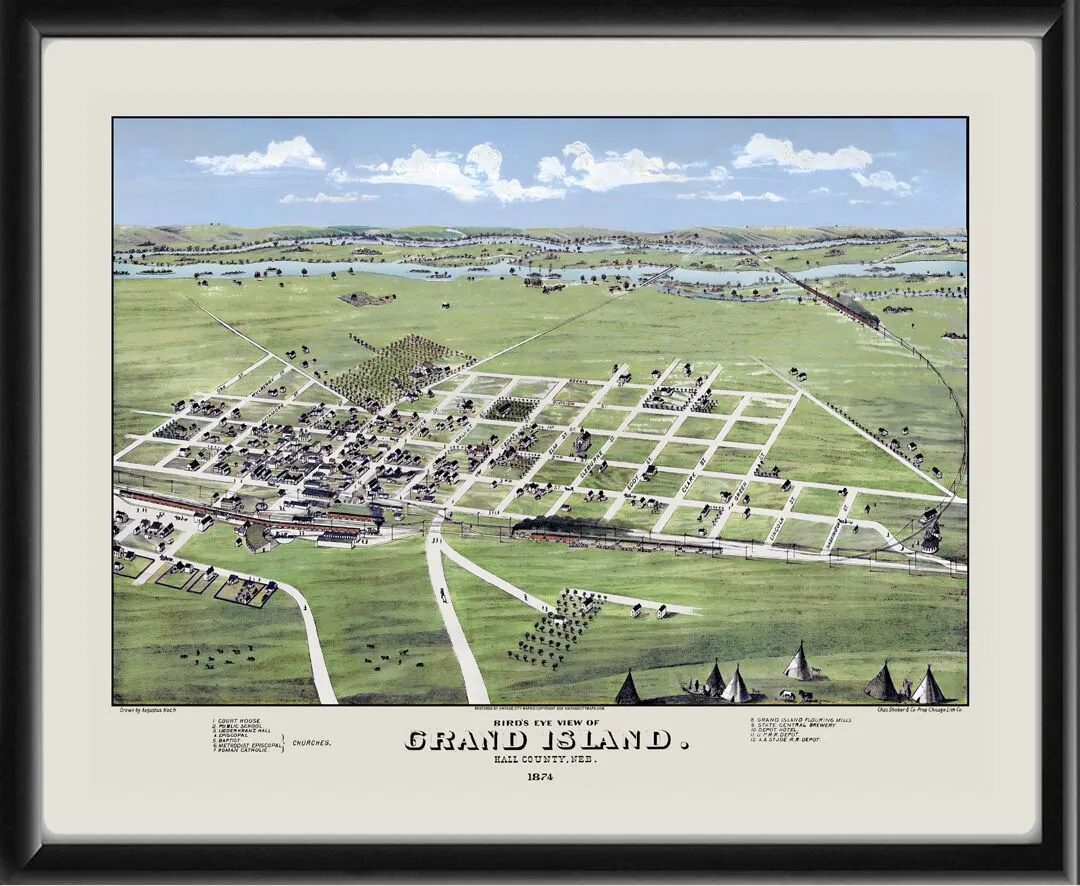 Grand Island NE 1874 Augustus Koch