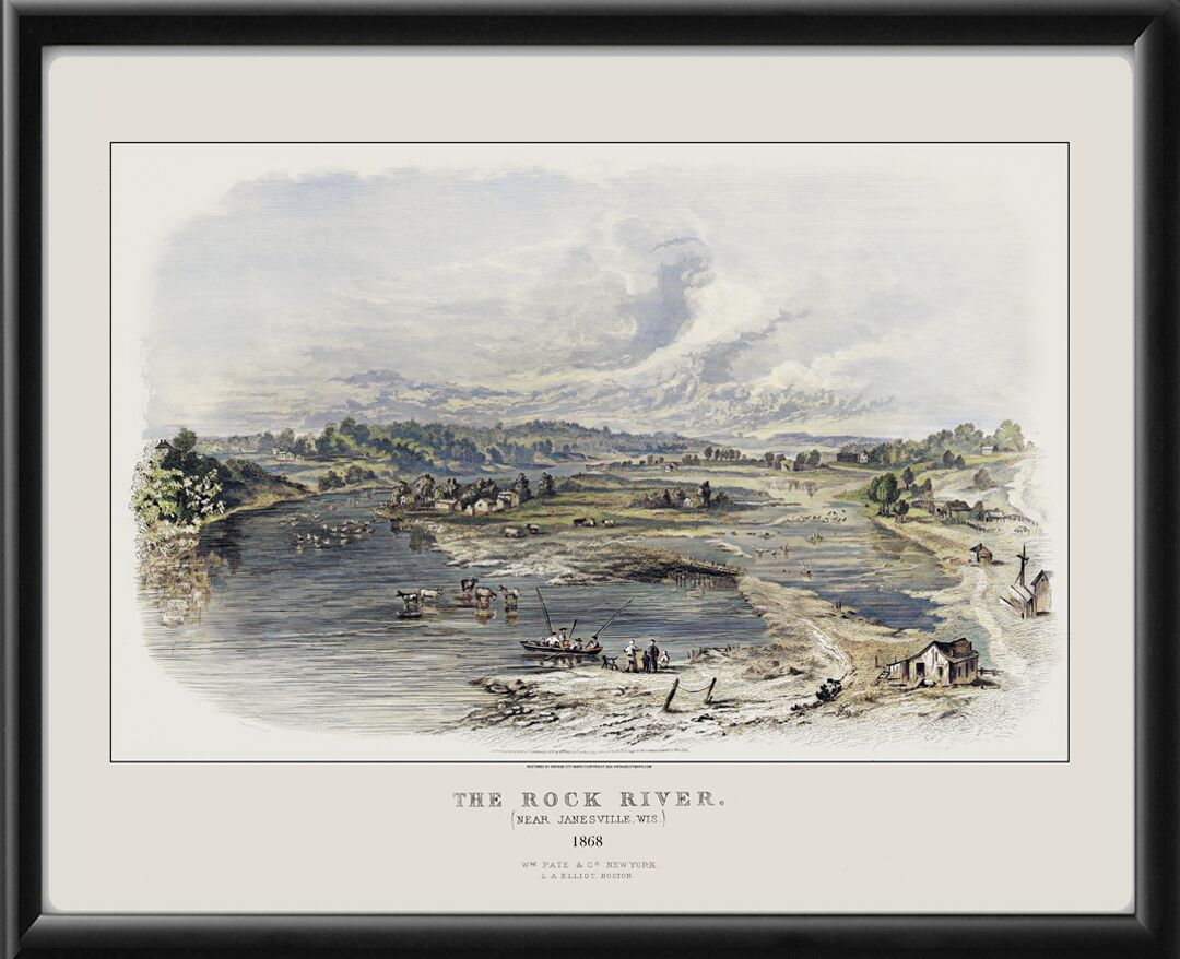 Janesville WI - Rock River 1868 (Color)