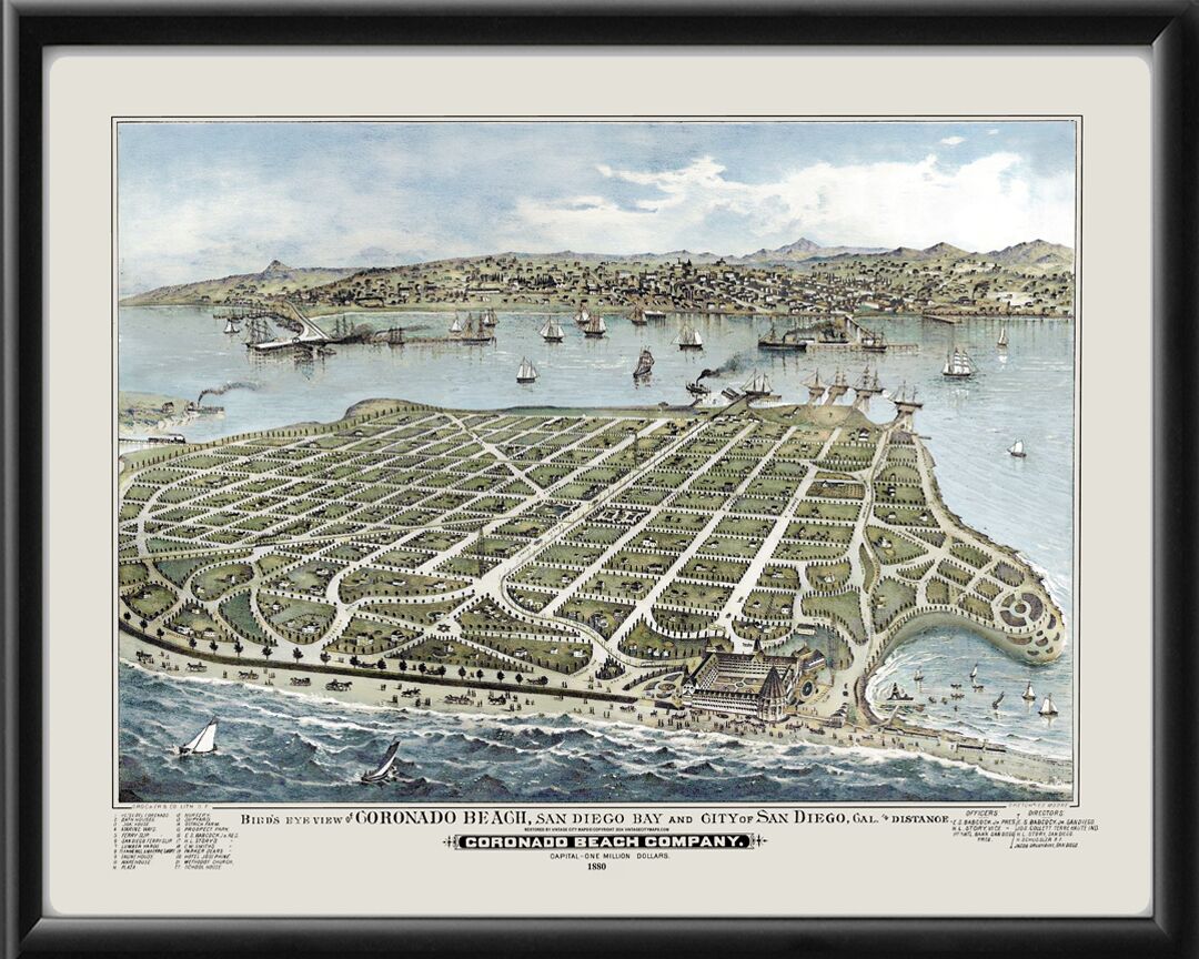 San Diego - Coronado Beach CA 1880 (Color)