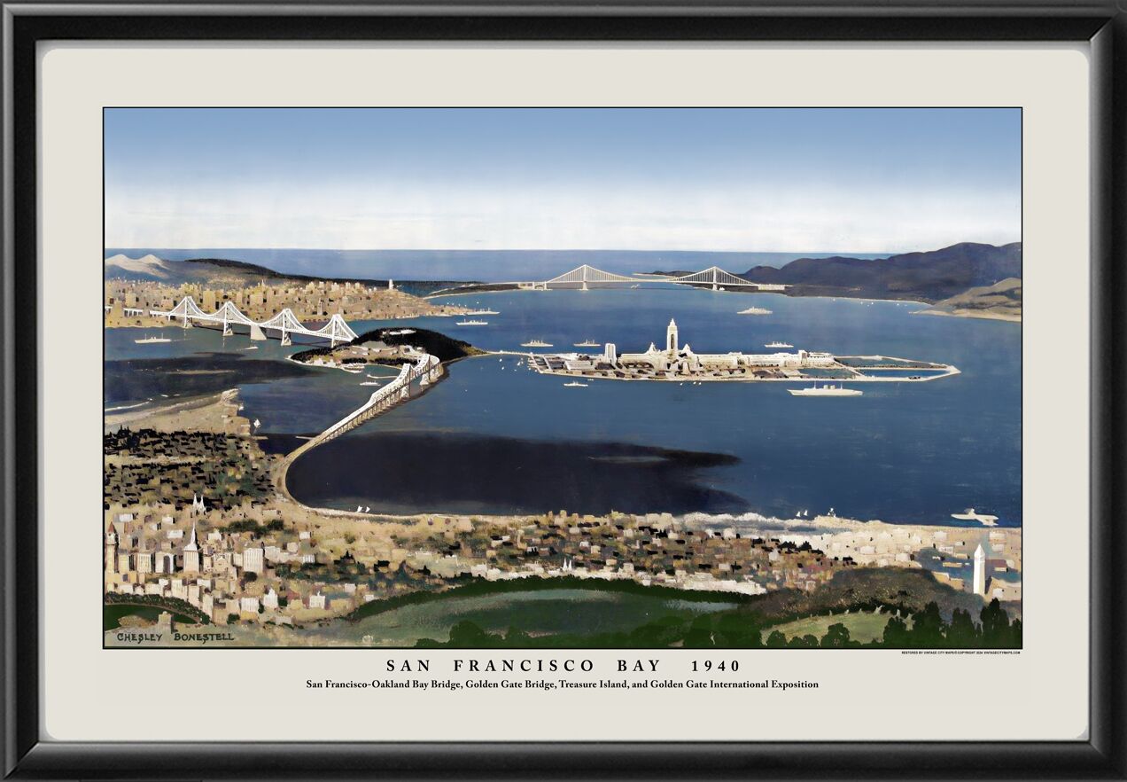 San Francisco Bay 1940 Restored Map