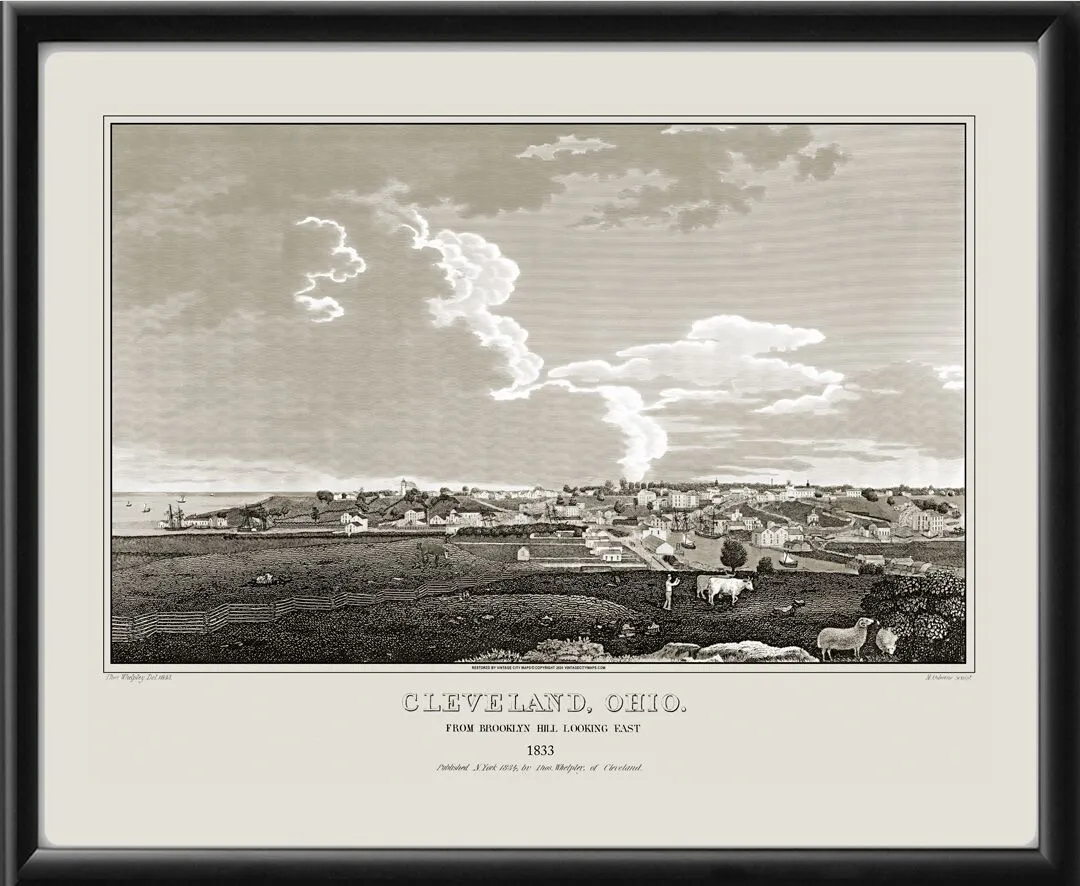 Cleveland OH 1833, From Brooklyn Hill Looking East