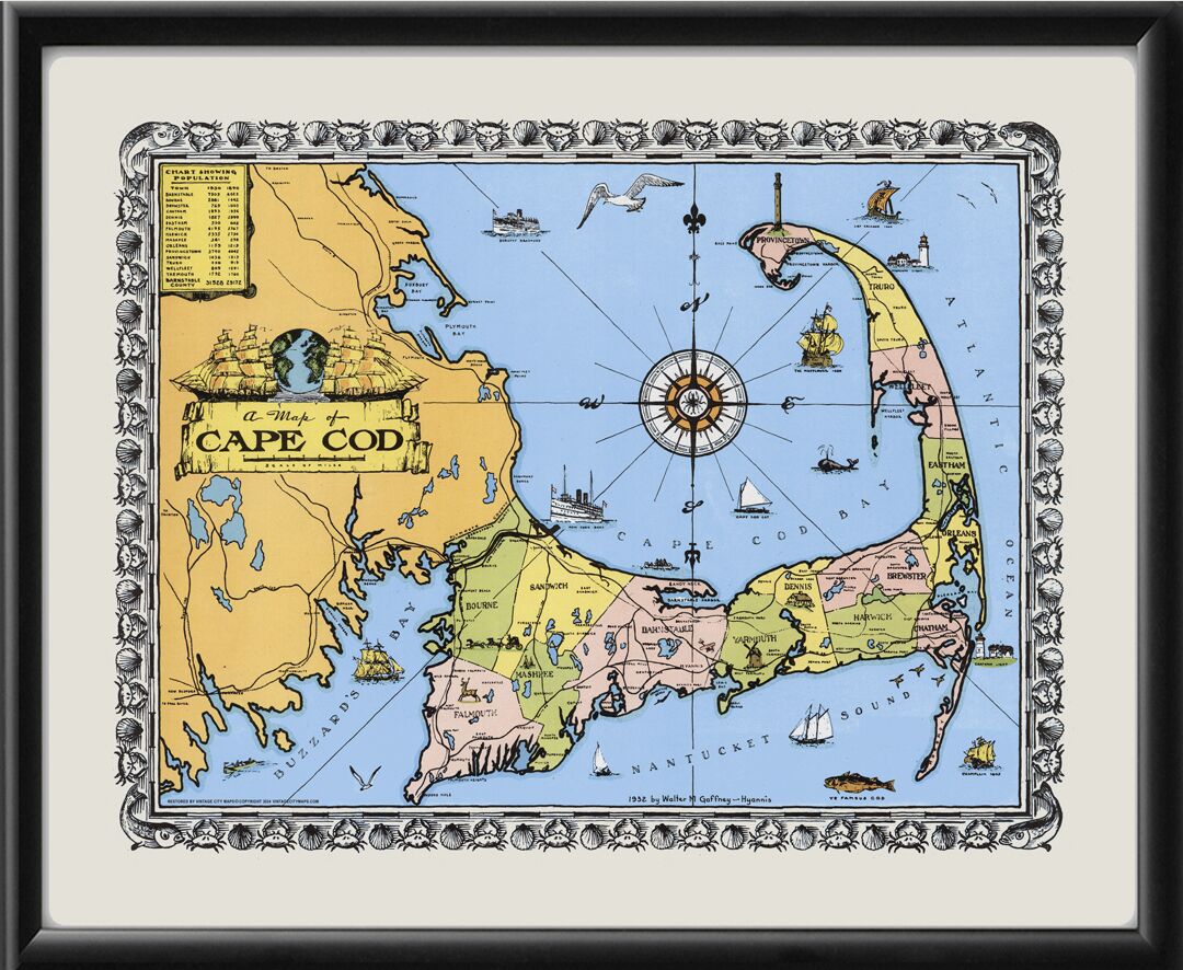 Cape Cod MA 1932 Map