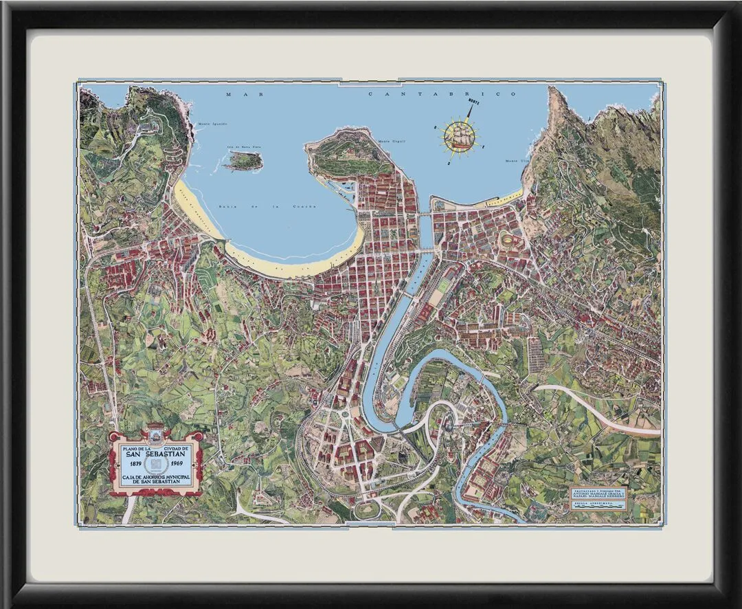 San Sebastián Spain Bird's Eye View Map