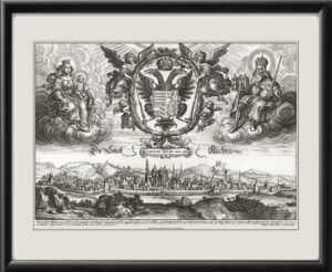 Aachen Germany 1660 Bird's Eye View Map