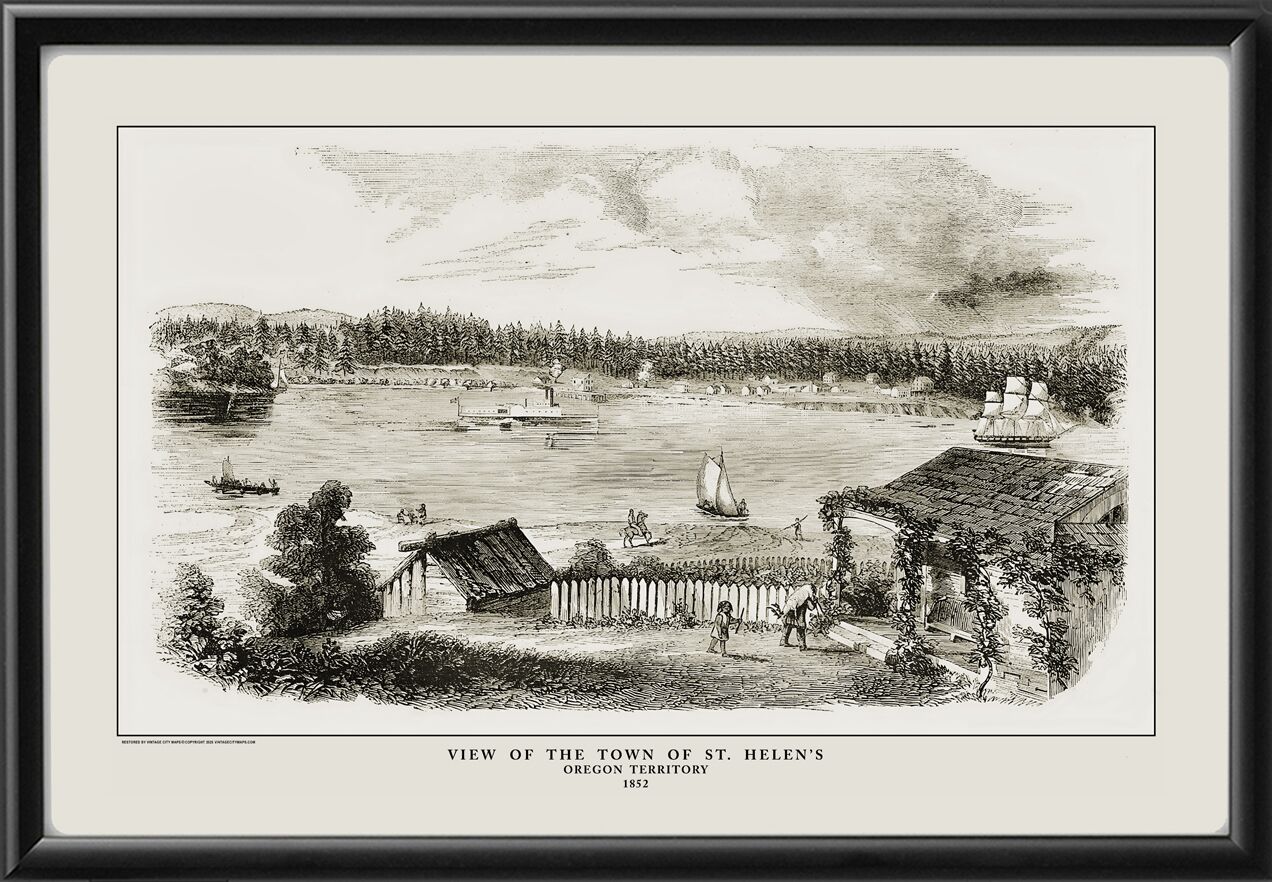 St. Helens OR 1852 Map