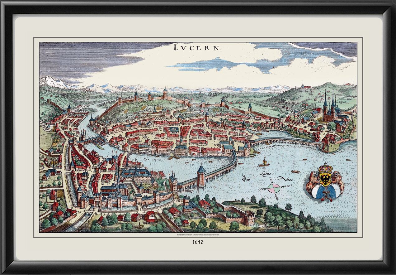 Lucern Switzerland 1642 Matthaus Merian