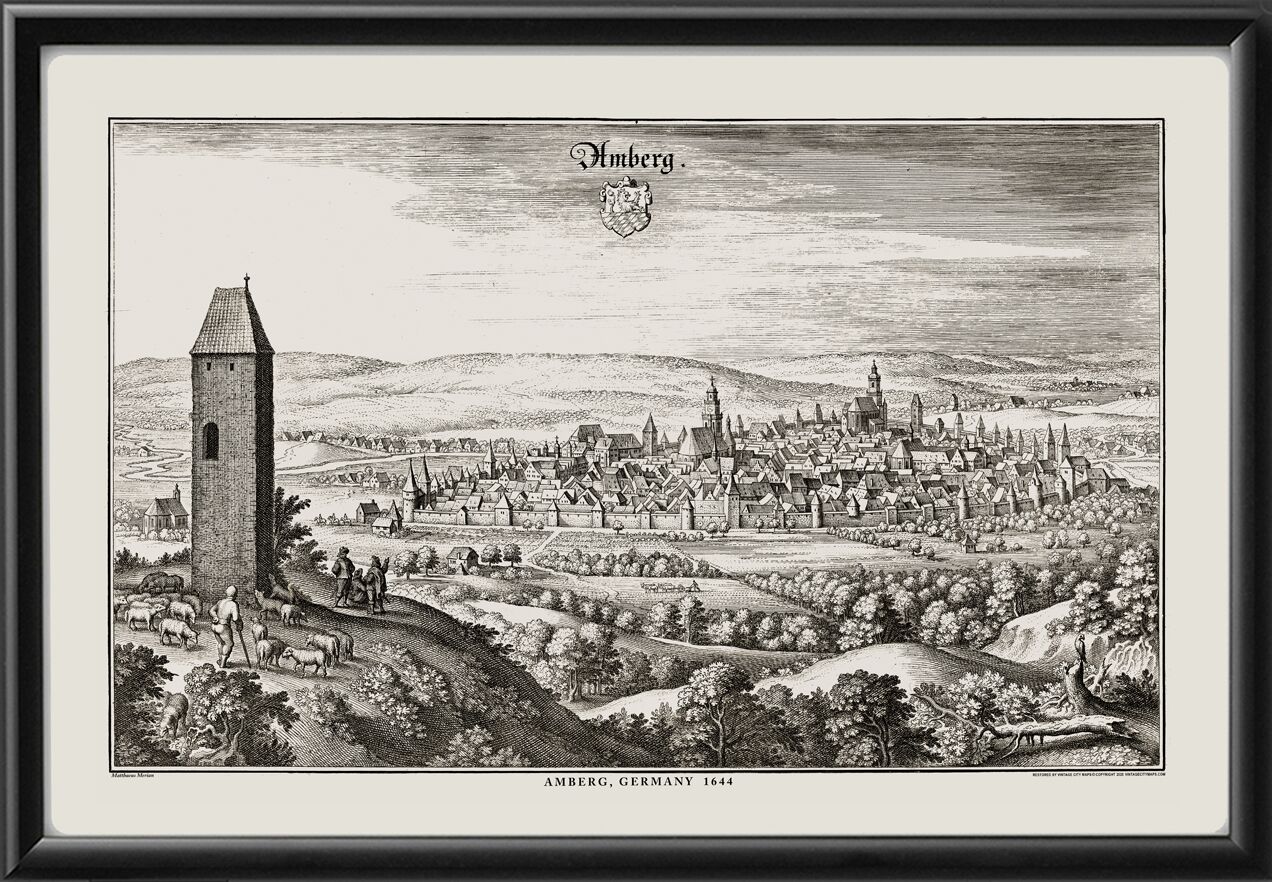 Amberg Germany 1644 Matthaeus Merian