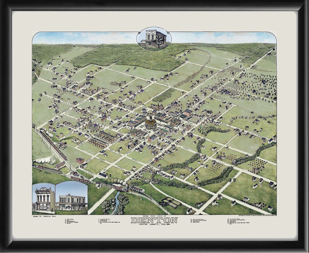 Denton TX 1883 Augustus Koch Color