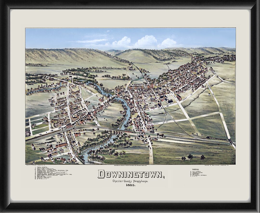 Downingtown PA 1893 TM Fowler Color