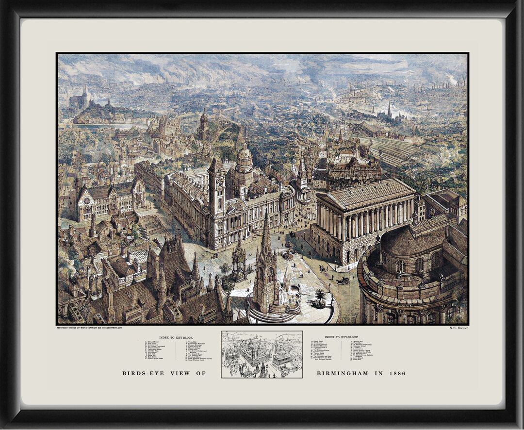Birmingham England 1886 H.W. Brewer Color