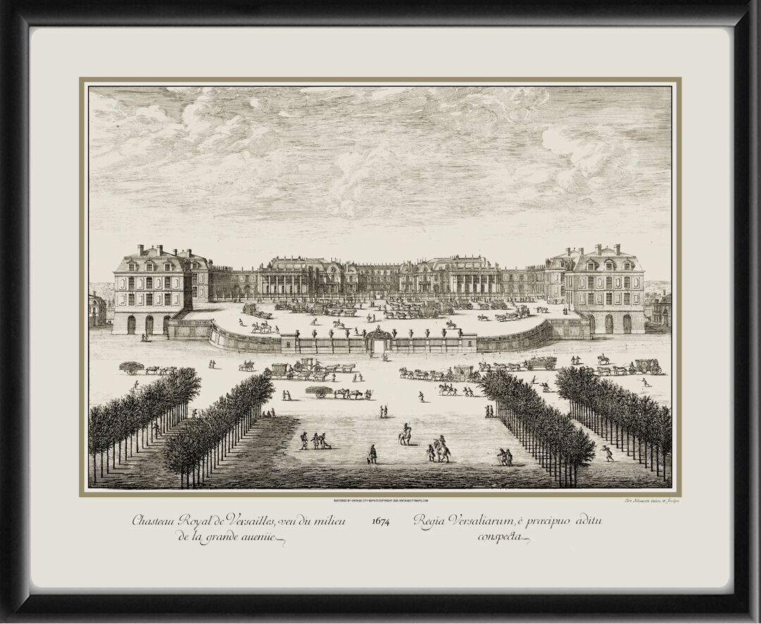 Royal Castle of Versailles seen from the middle of the grand avenue 1674 Israël Silvestre
