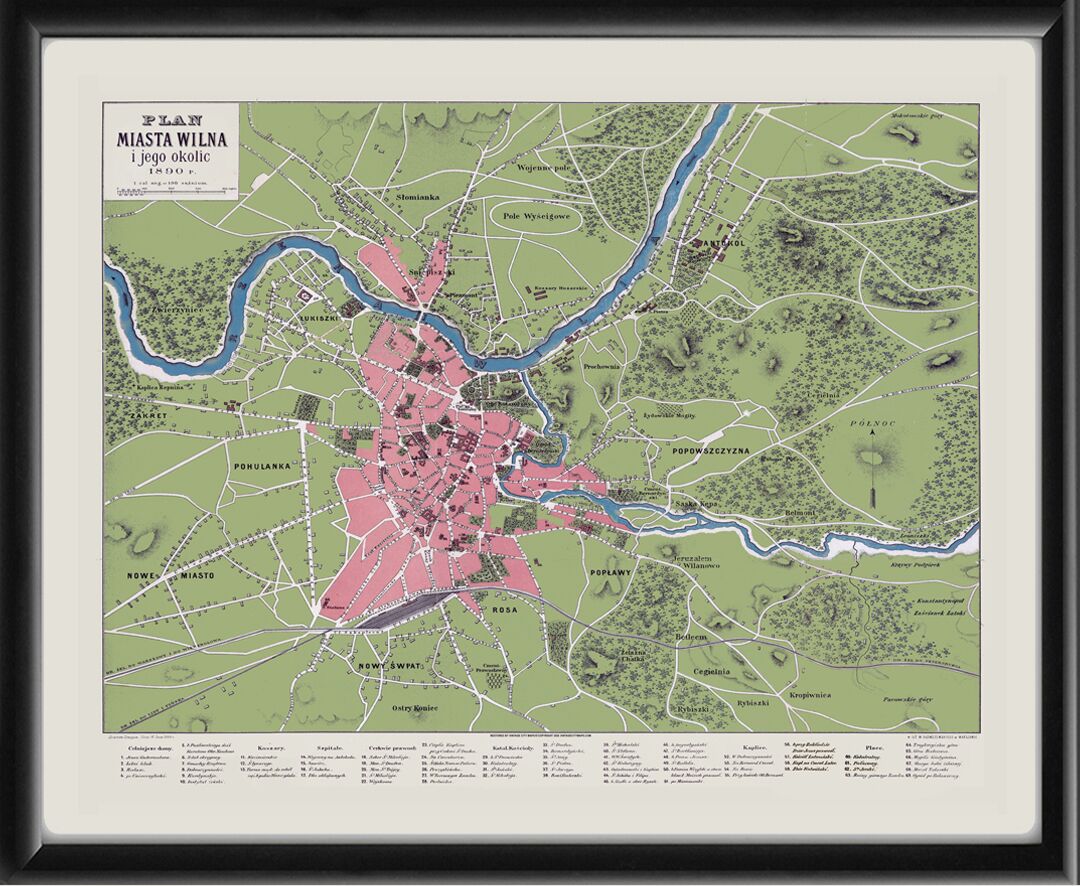 Vilnius Lithuania 1890 and its surroundings