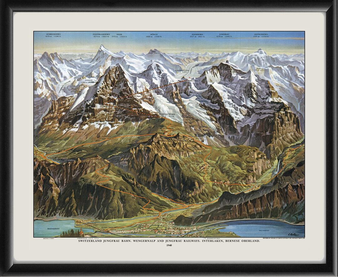 Interlaken and the Bernese Highlands in Switzerland 1940