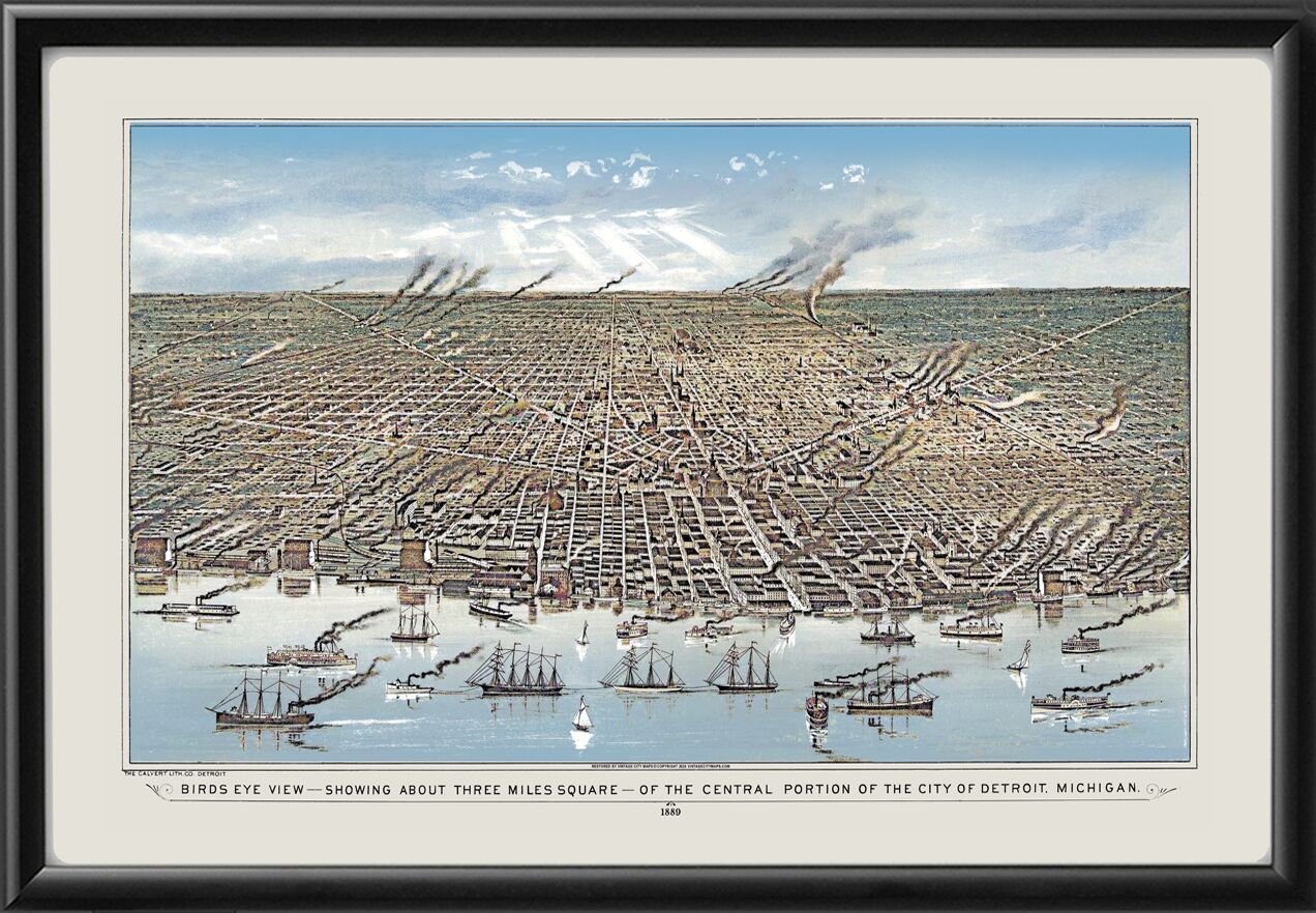 Detroit MI 1889 Color
