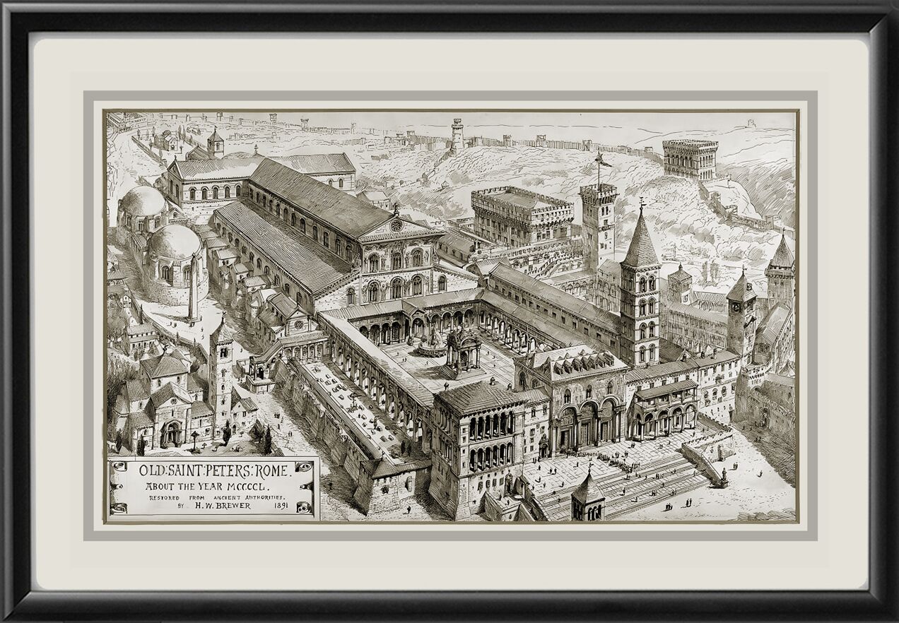 Old St. Peter's Rome Italy about 1450 by Henry W. Brewer 1891