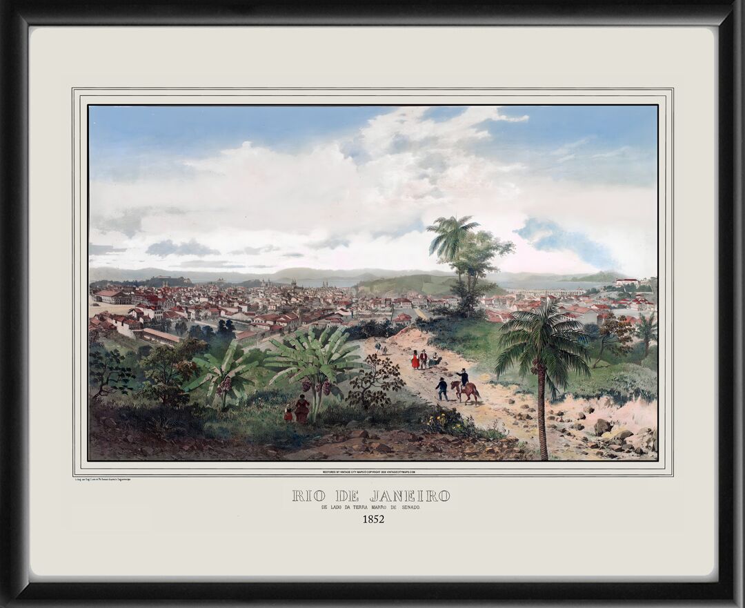 Rio de Janeiro de lado da terra Marro 1852