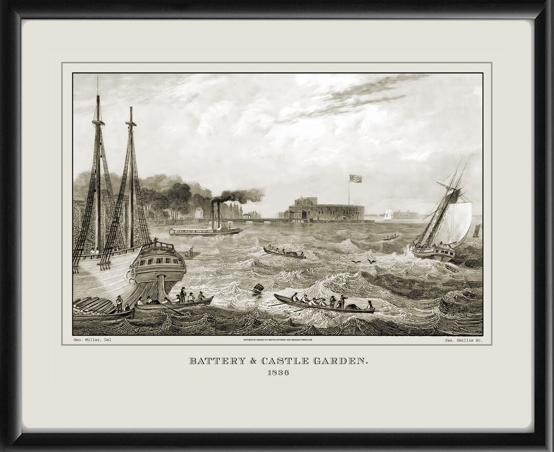 New York City NY - Battery & Castle Garden 1836