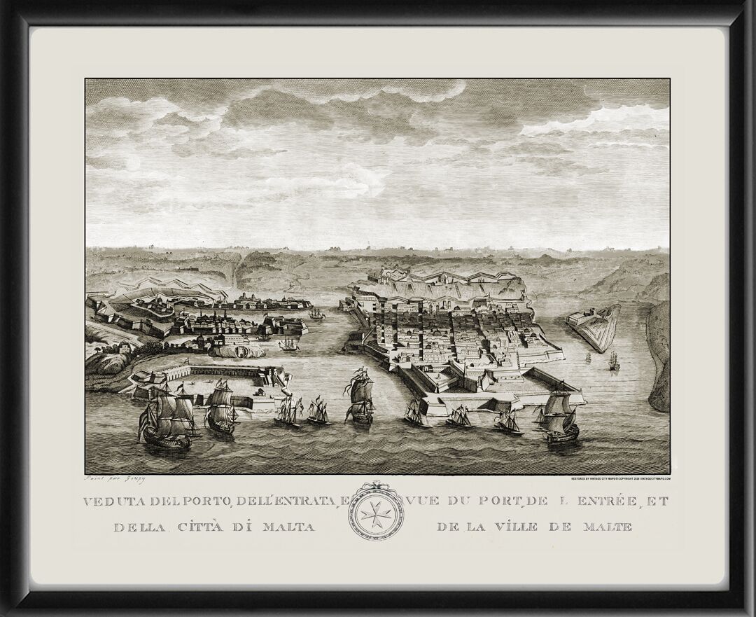 Valetta Malta 1740 Joseph Goupy
