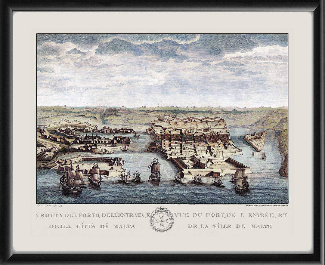 Valetta Malta 1740 Joseph Goupy