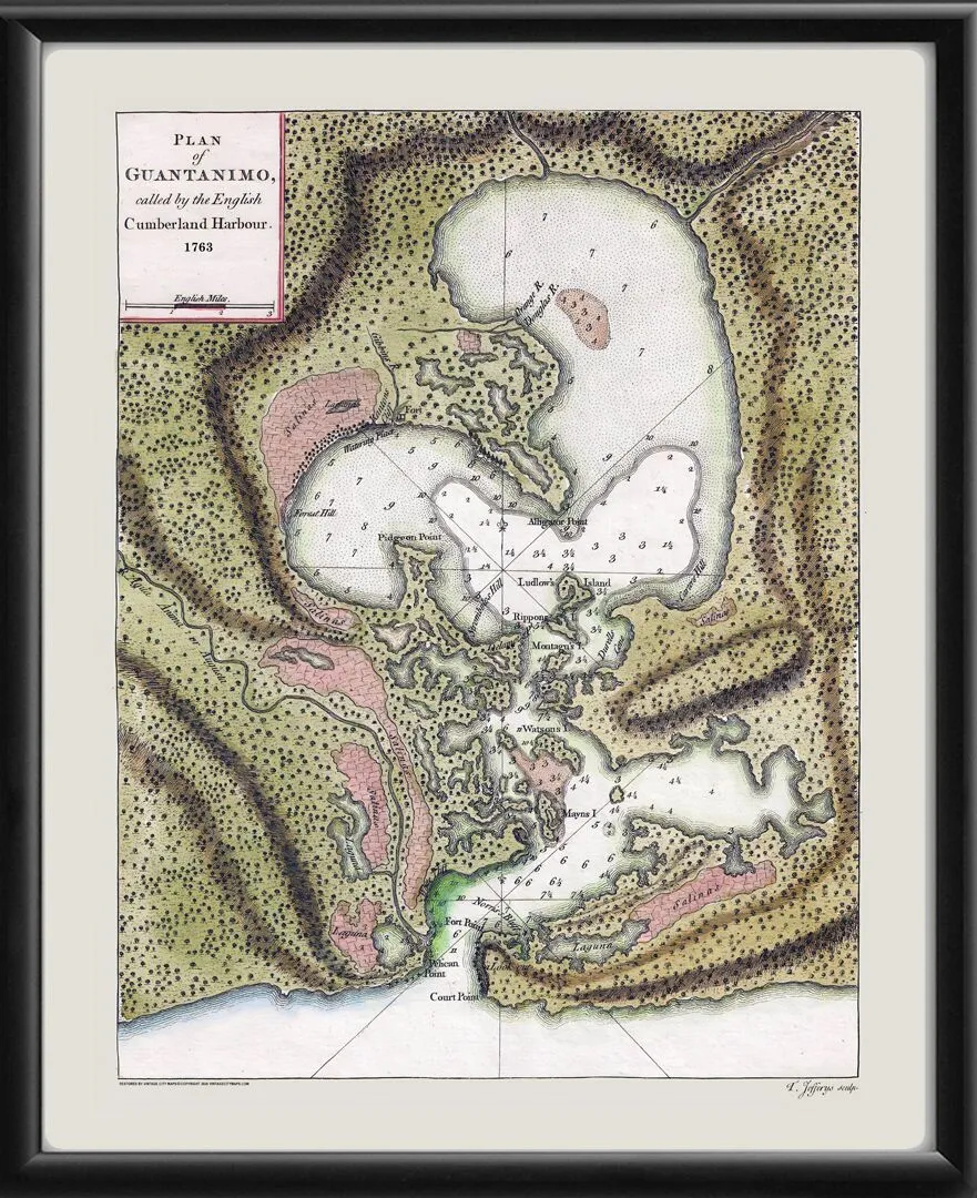 Guantanamo Guantanamo, Cuba 1763 Plano de Guantanimo Chiamato dagl' Inglesi Porto di Cumberland Thomas Jefferys