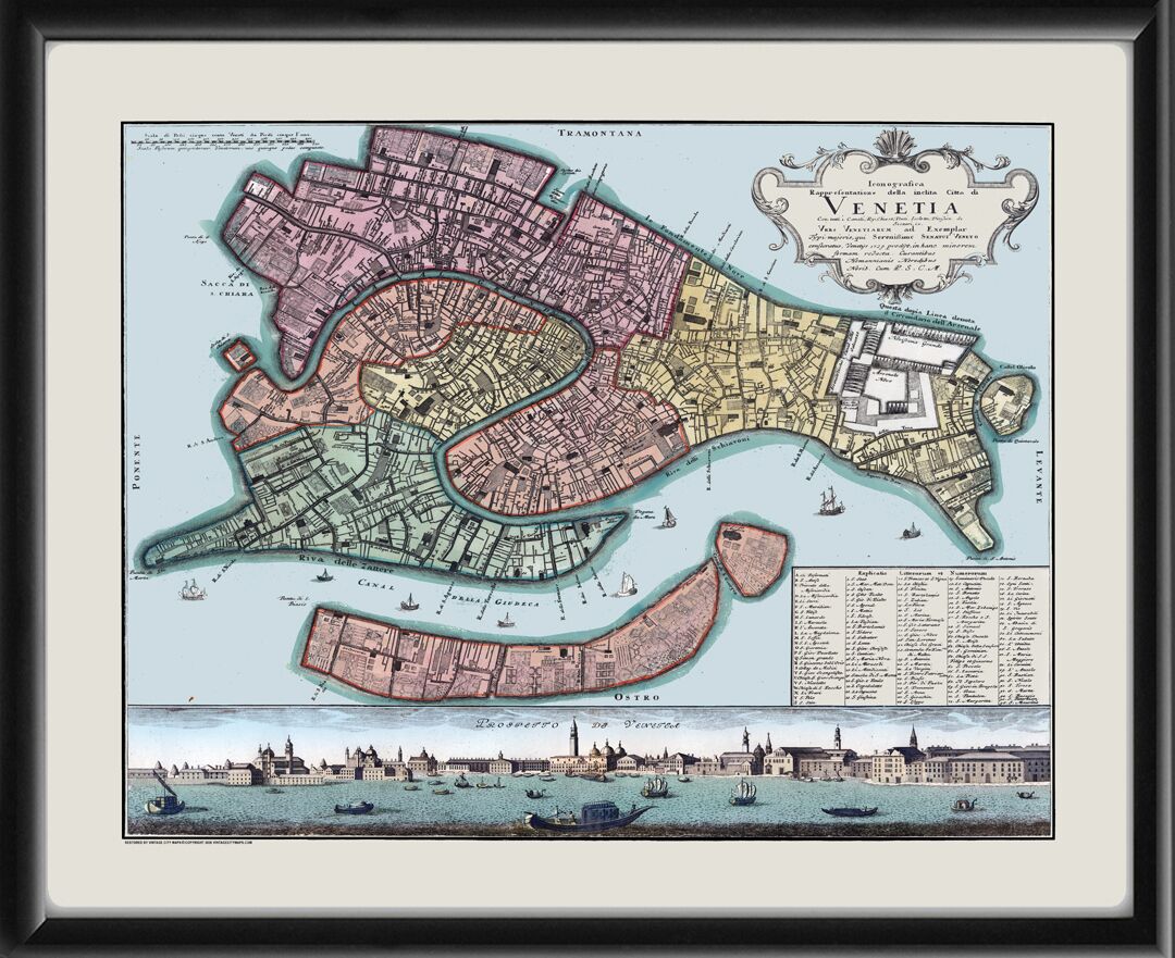 Venice Italy 1716 by Johann Baptist Homann