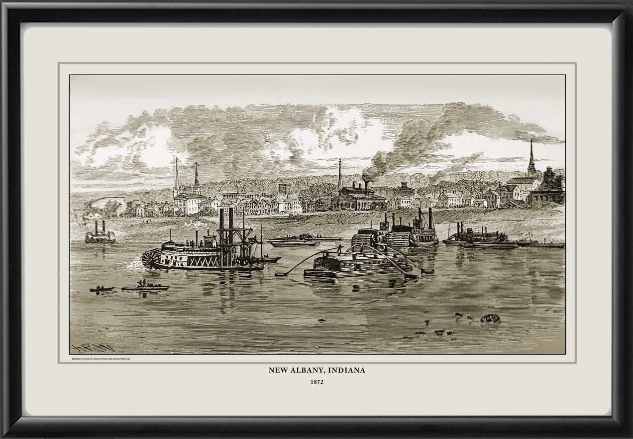 New Albany IN 1872 viewed from the Ohio River Alfred R. Waud, engraved by John Filmer