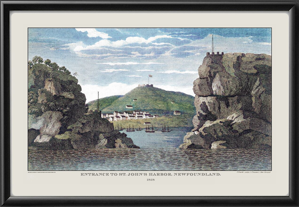 View of the entrance to and town of St. John's Newfoundland 1818
