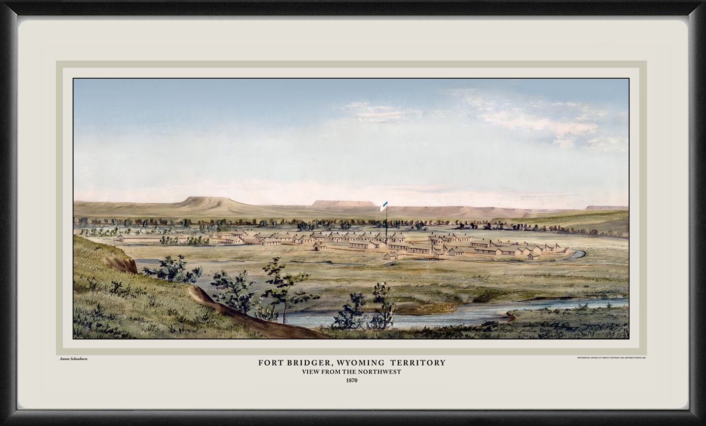 Fort Bridger, Wyoming Territory, View from the North West 1870