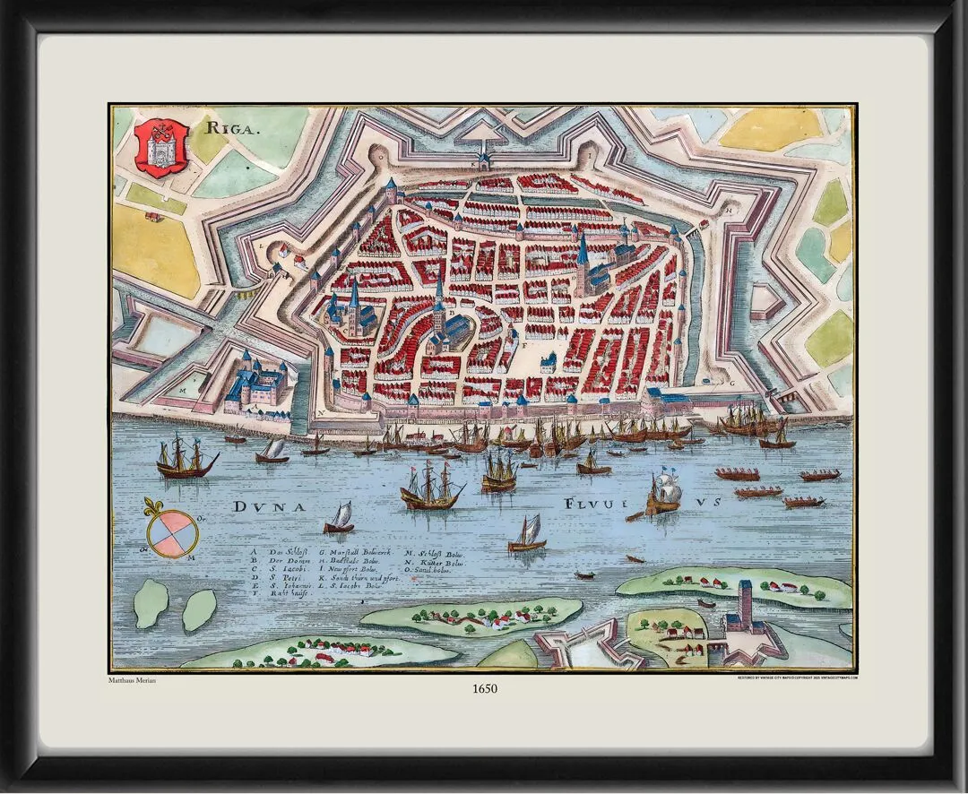 Riga Latvia 1650 Matthaus Merian