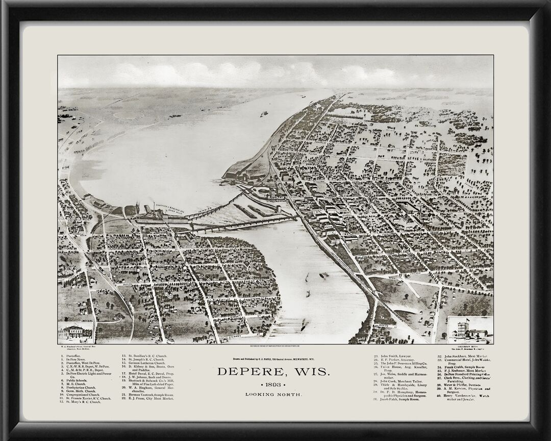 De Pere WI 1893 CJPauli TM Map