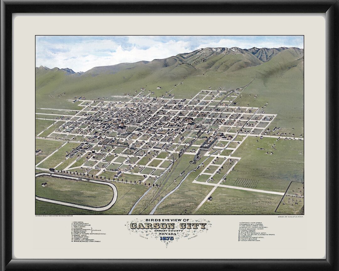 Carson City NV 1875 Augustus Koch TM