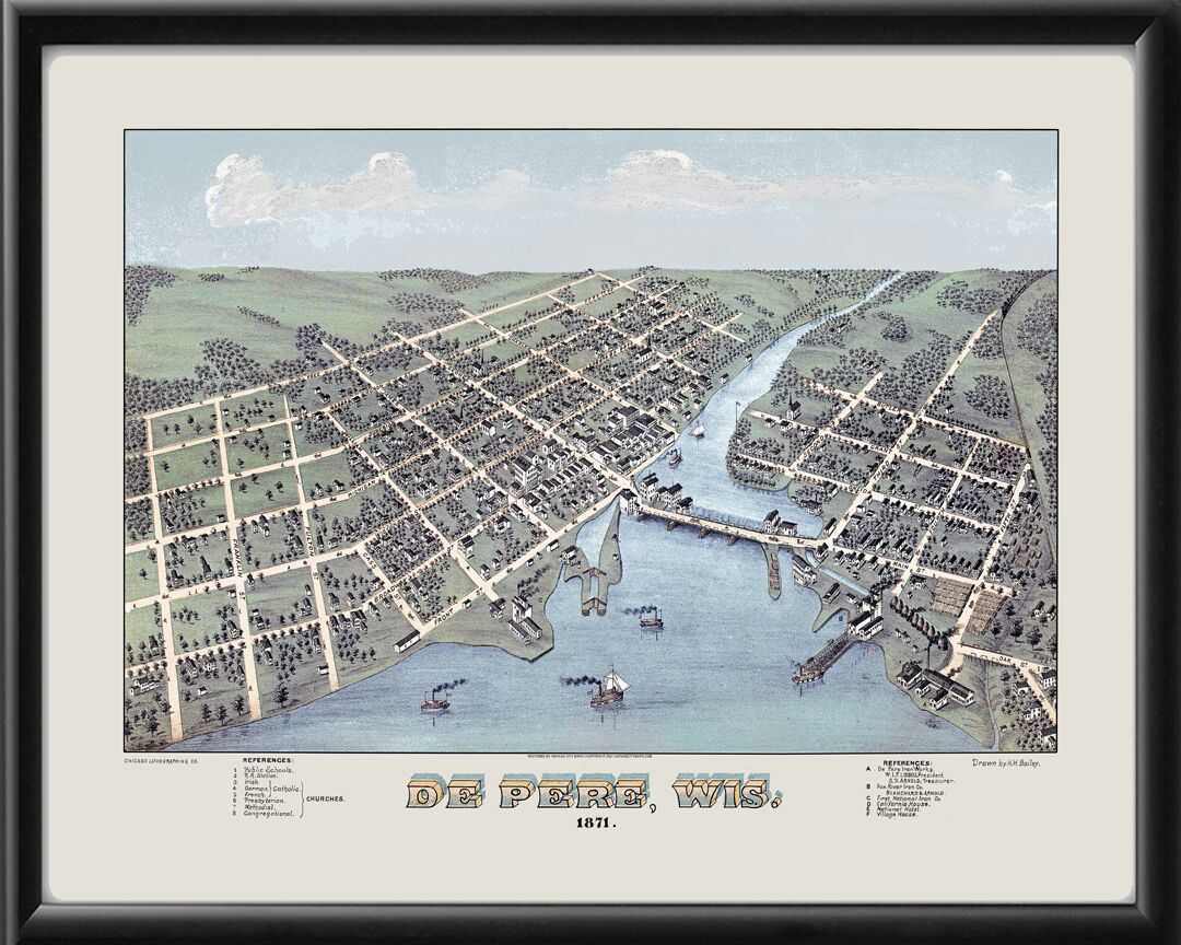 De Pere WI 1871 HHBailey TM Map
