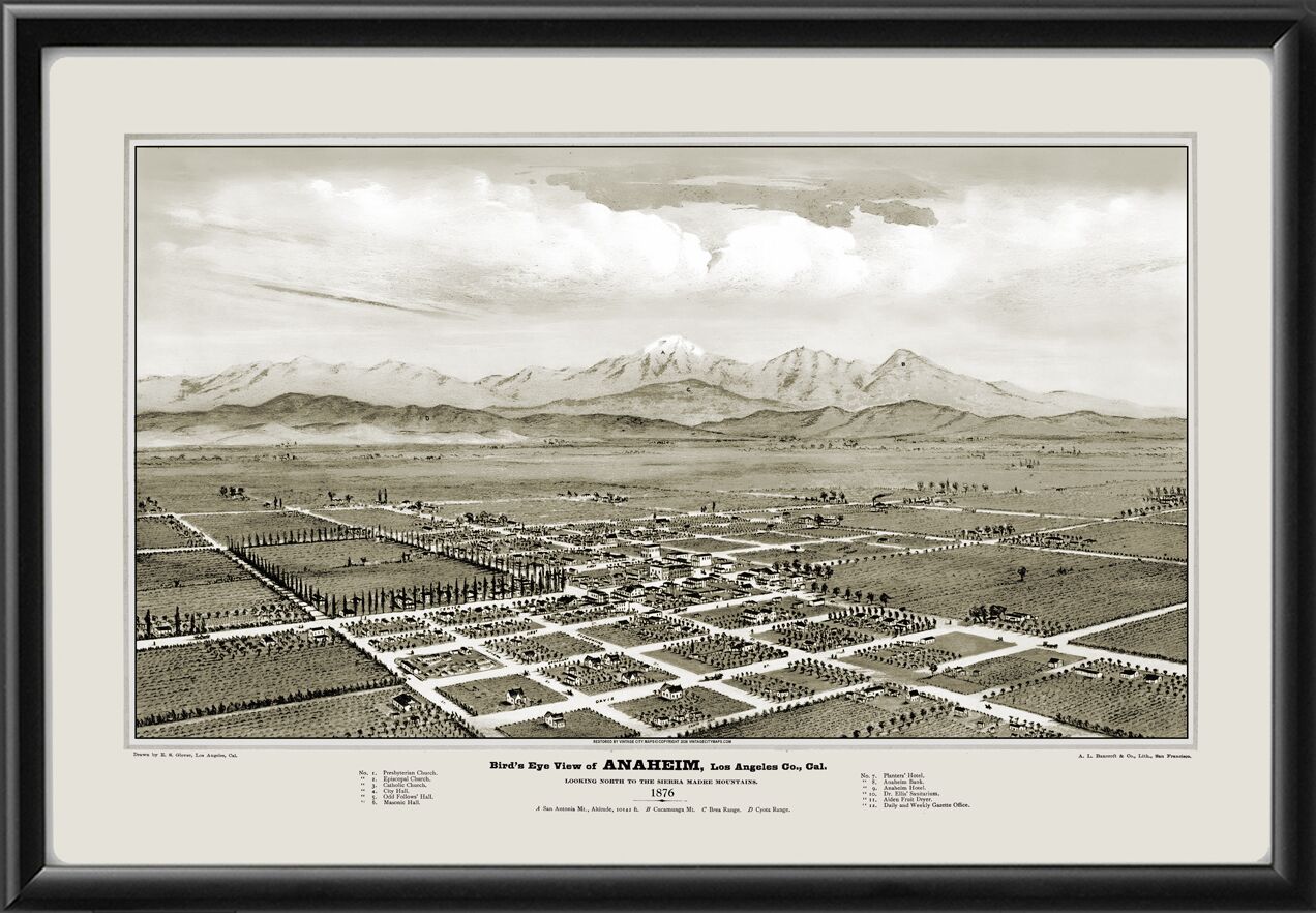 Anaheim CA 1876 Edwin S. Glover