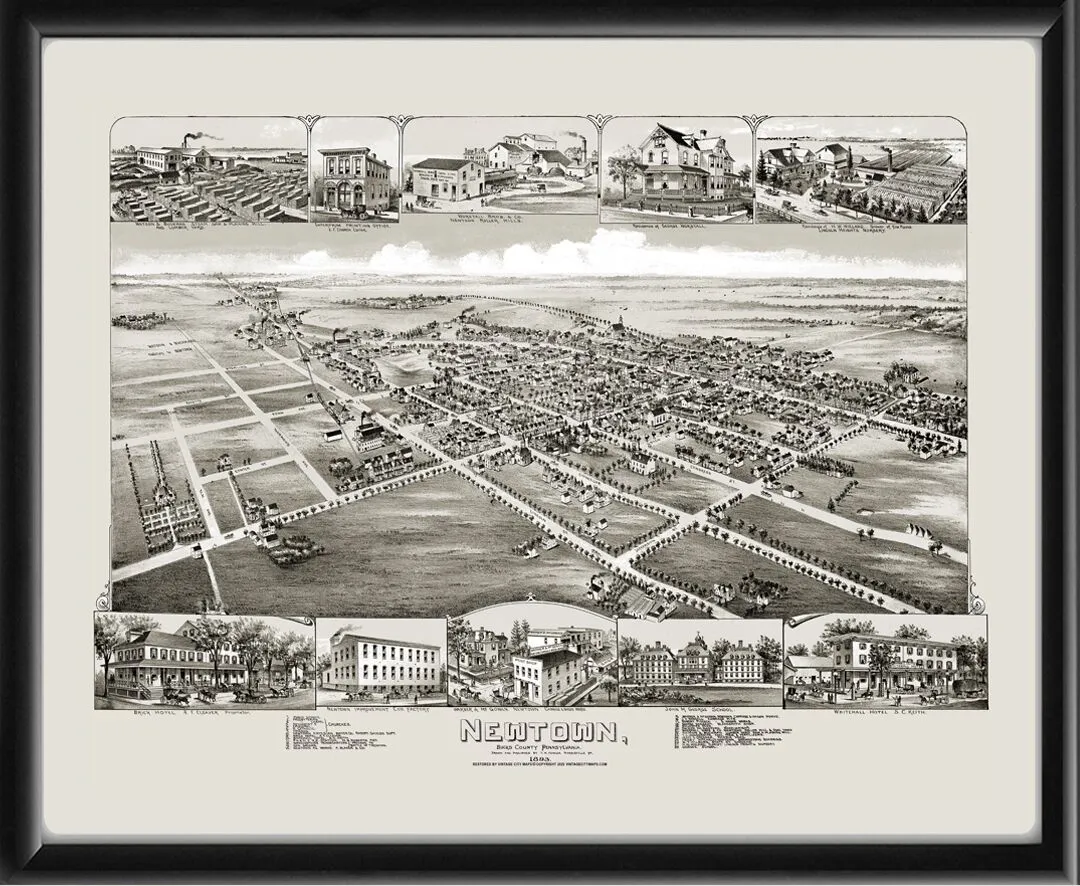 Newtown PA 1893 TM Fowler