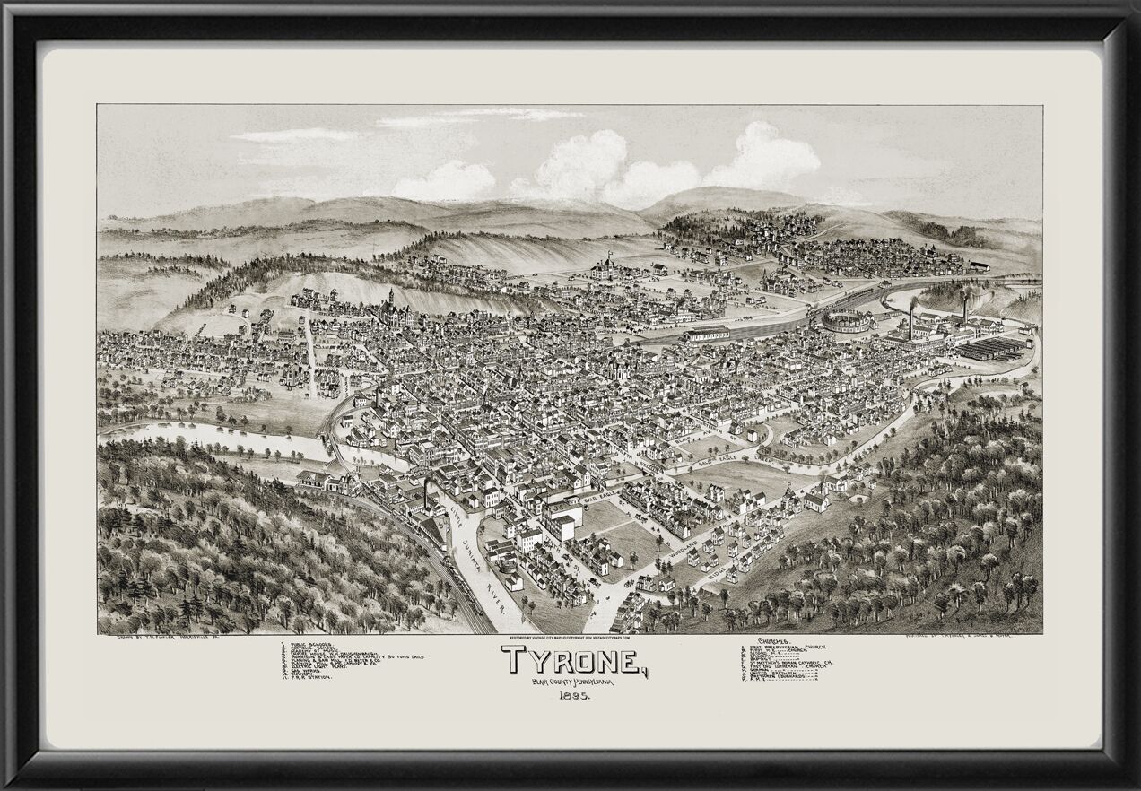 Tyrone PA 1895 Map