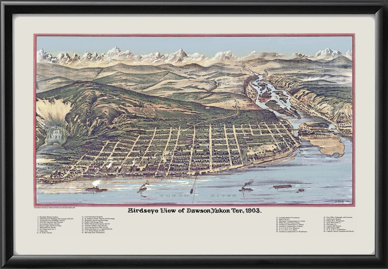 Dawson YT 1903 Epting TM Birds Eye View Map