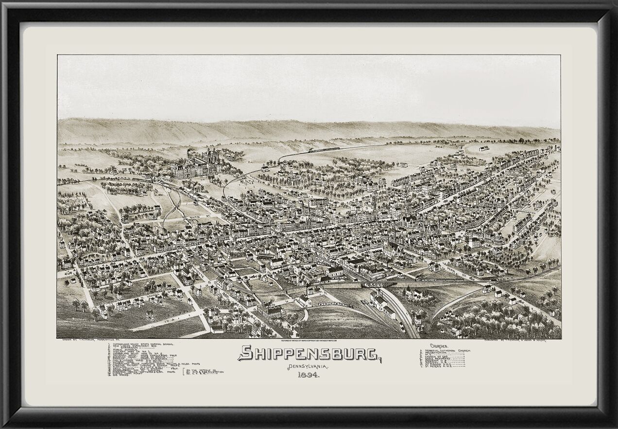 Shippensburg PA1894 TMFowler24 TM Birds Eye View Map