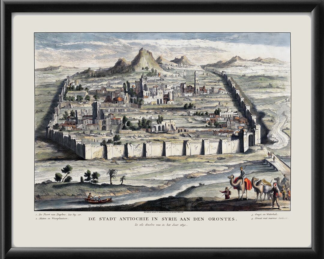 Antioch Turkey 1731 Birds Eye View Map