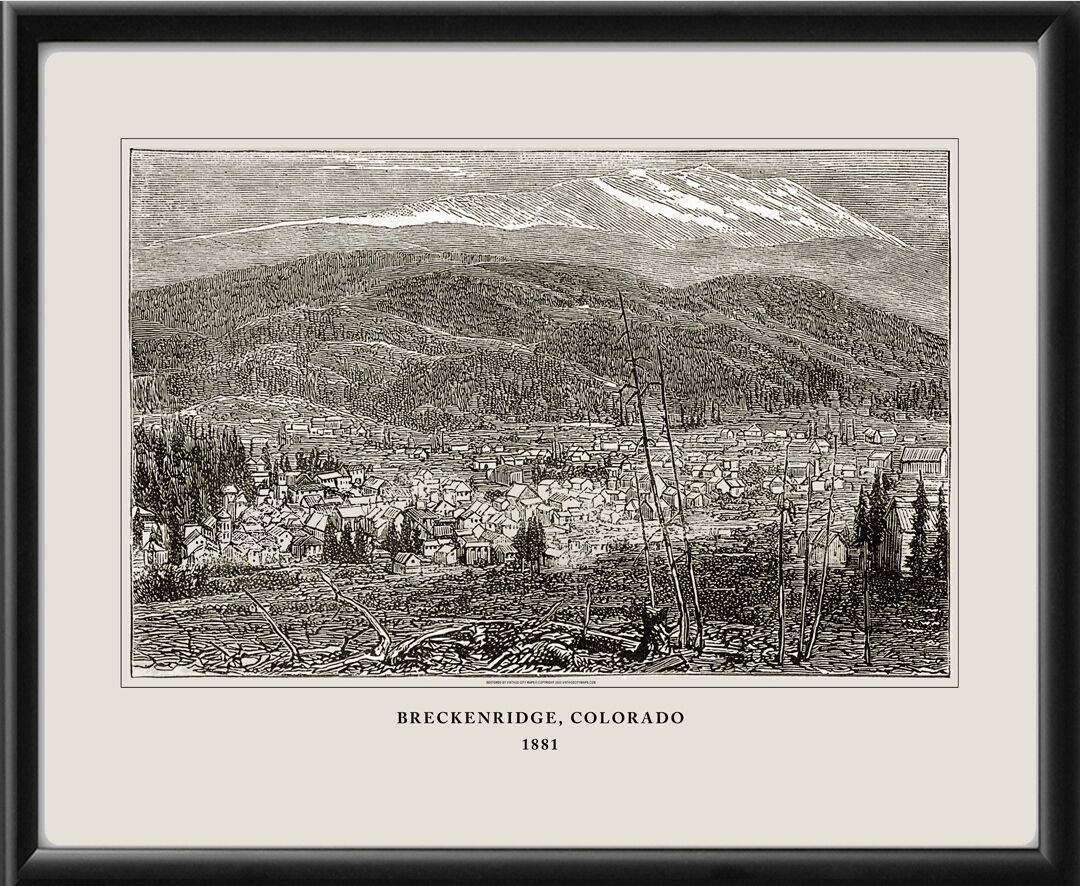 Breckenridge CO 1881 Bird's Eye View Map