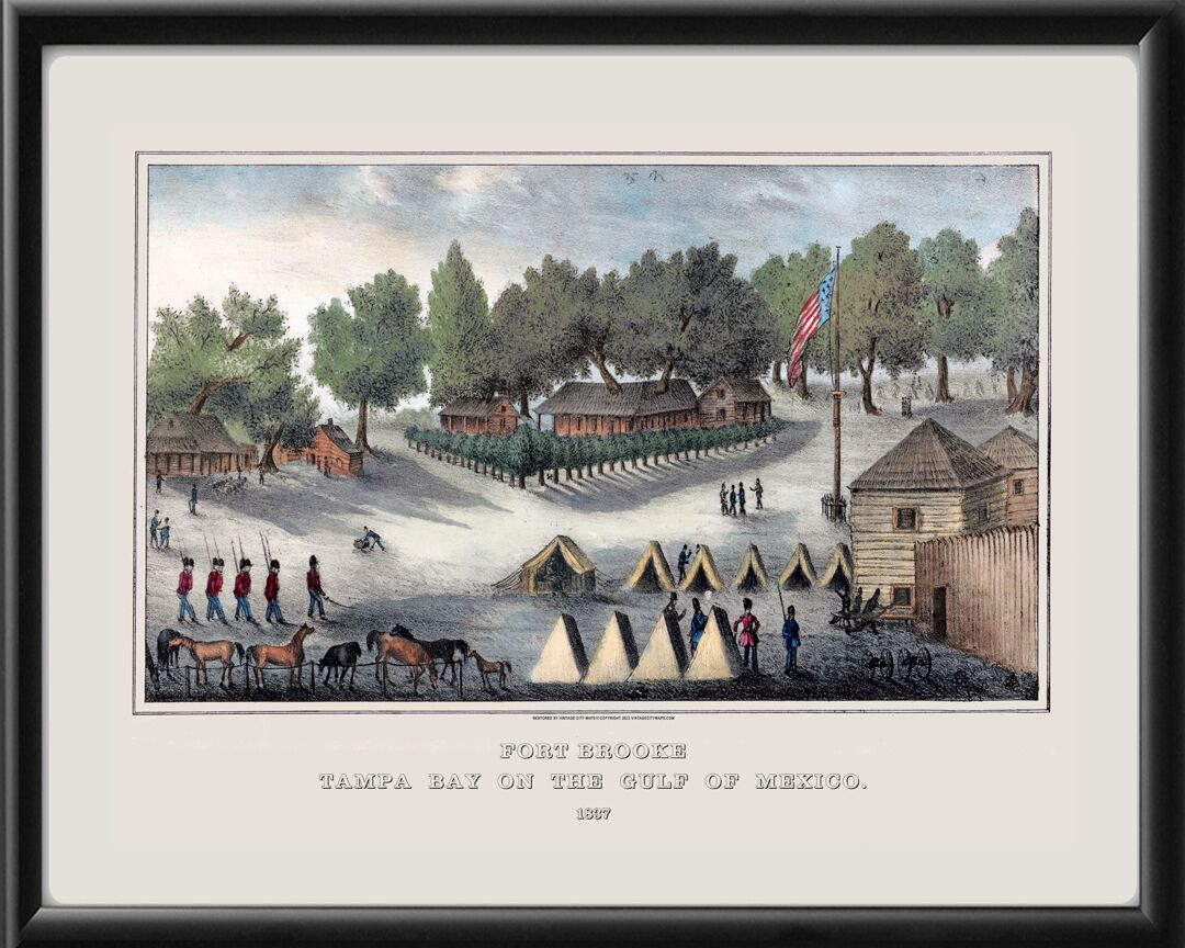 Tampa FL - Fort Brooke 1837 Map