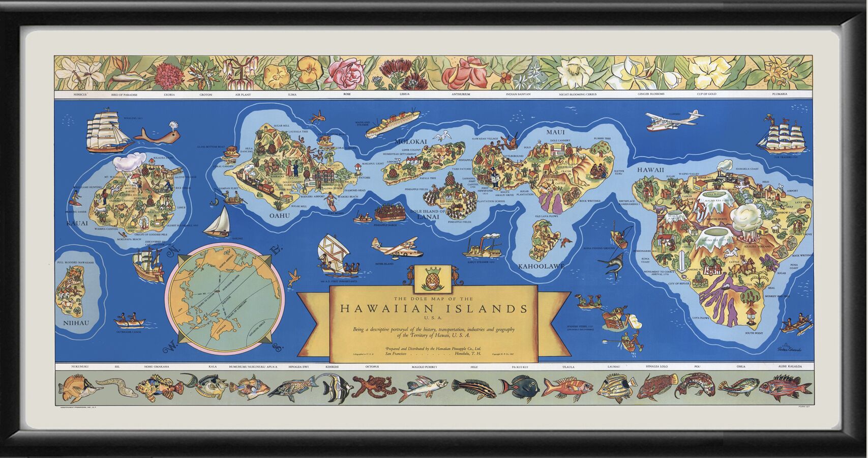 Dole Map of the Hawaiian Islands 1937