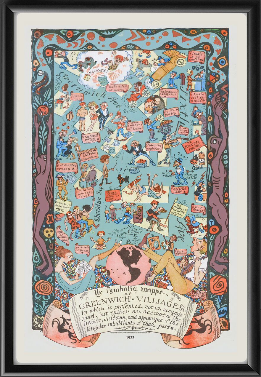 Greenwich Village Pictorial Map 1922 Coulton Waugh TM
